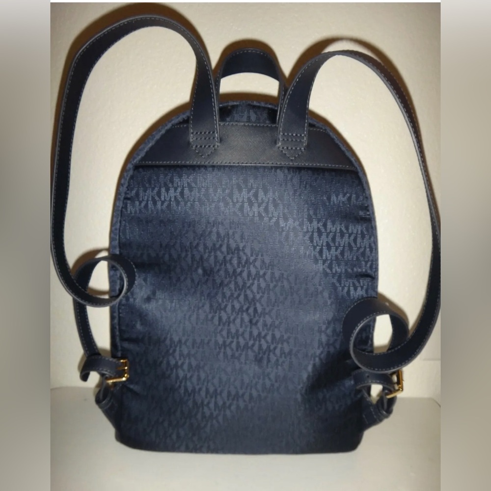 MICHAEL KORS Morgan MK Signature MD Backpack Admiral Blue Canvas & Saffiano - Picture 2 of 8